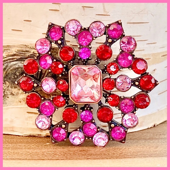 Macy's Jewelry Pink Red And Bronze Brooch Pin Macys Poshmark